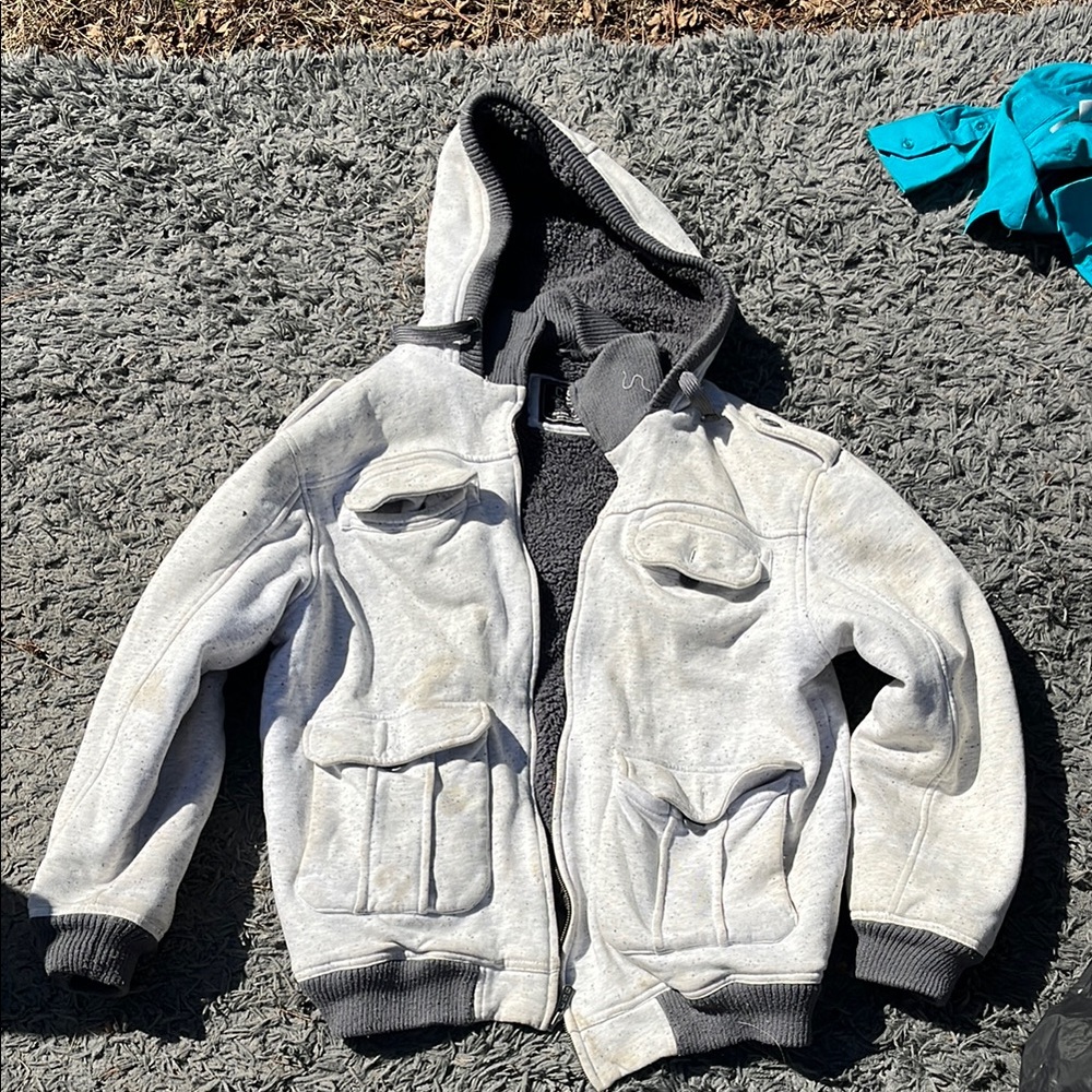 Kids Gray Hooded Jacket